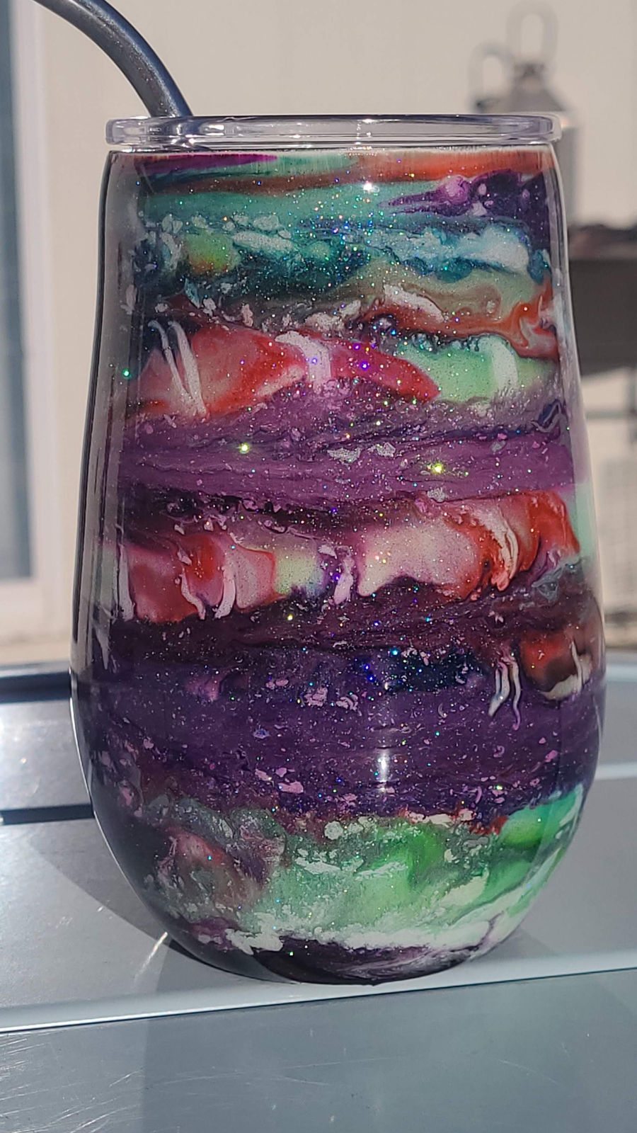 Tie dye wine tumbler